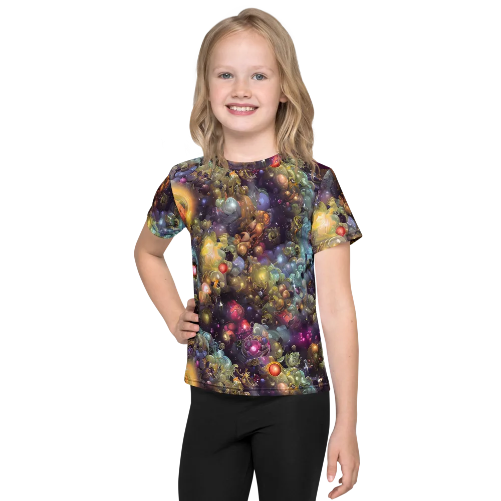 Cosmic Gem Garden on Kids Crew Neck T-Shirt — Front