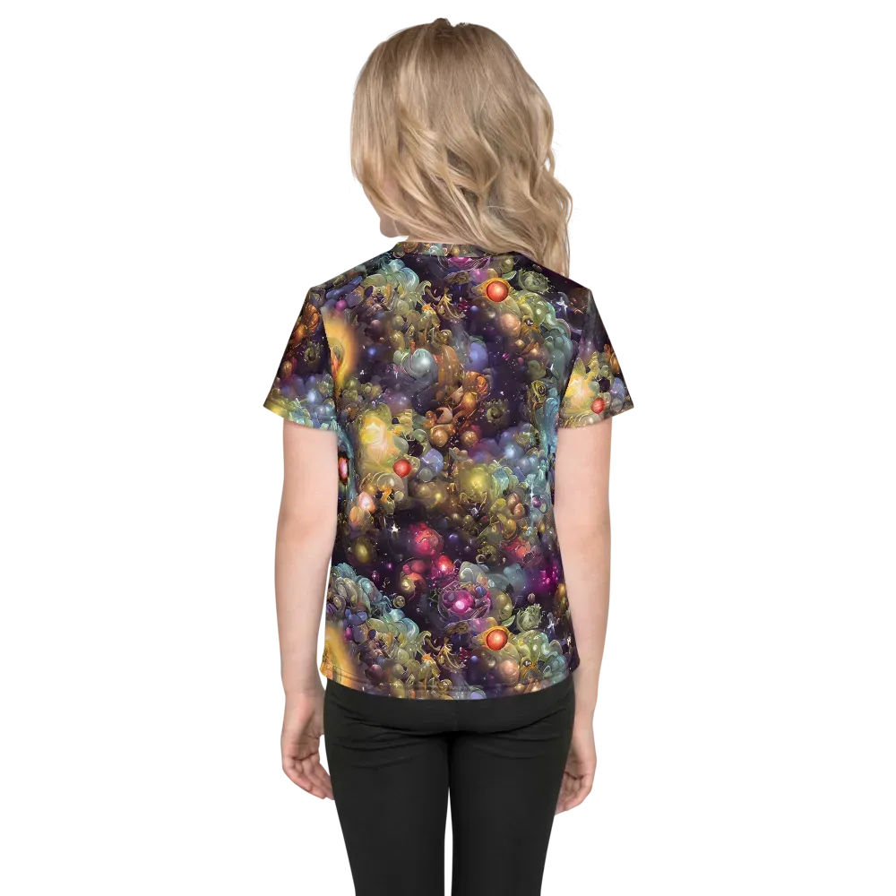 Cosmic Gem Garden on Kids Crew Neck T-Shirt — Back