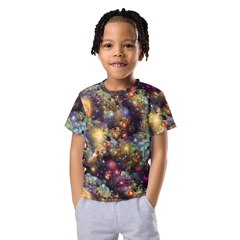 Cosmic Gem Garden on Kids Crew Neck T-Shirt — Front