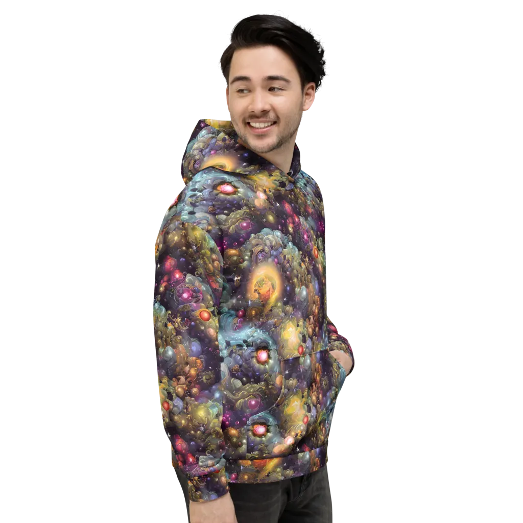 Cosmic Gem Garden on Hoodie — Right