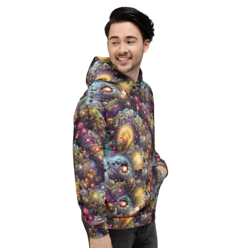 Cosmic Gem Garden on a Hoodie