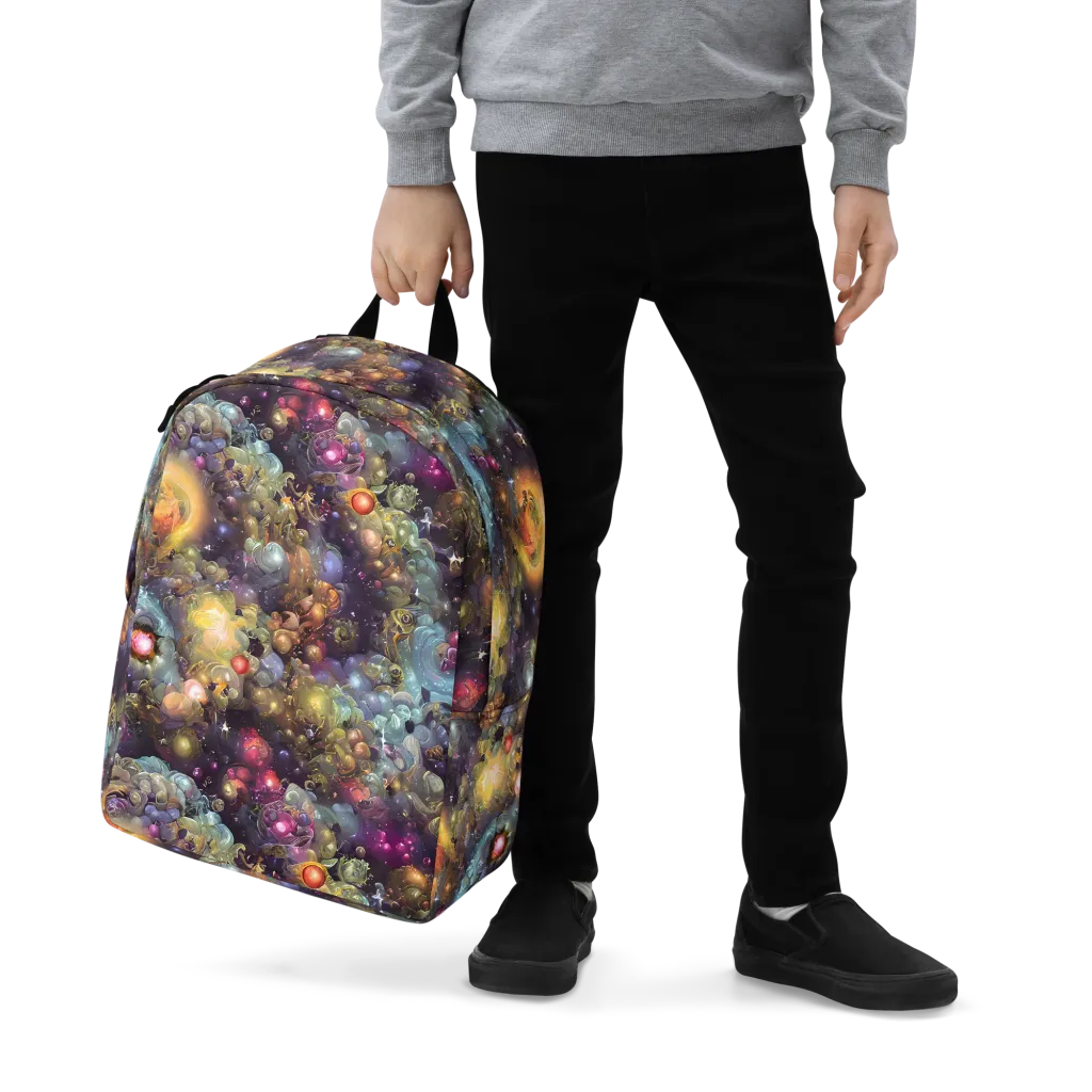 Cosmic Gem Garden on Minimalist Backpack — Zoomed-in
