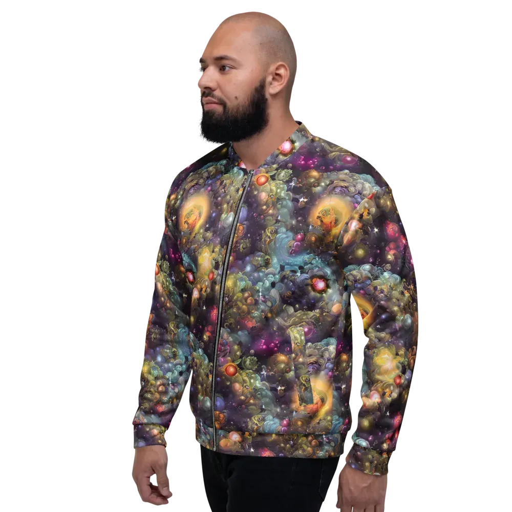 Cosmic Gem Garden on Bomber Jacket — Left