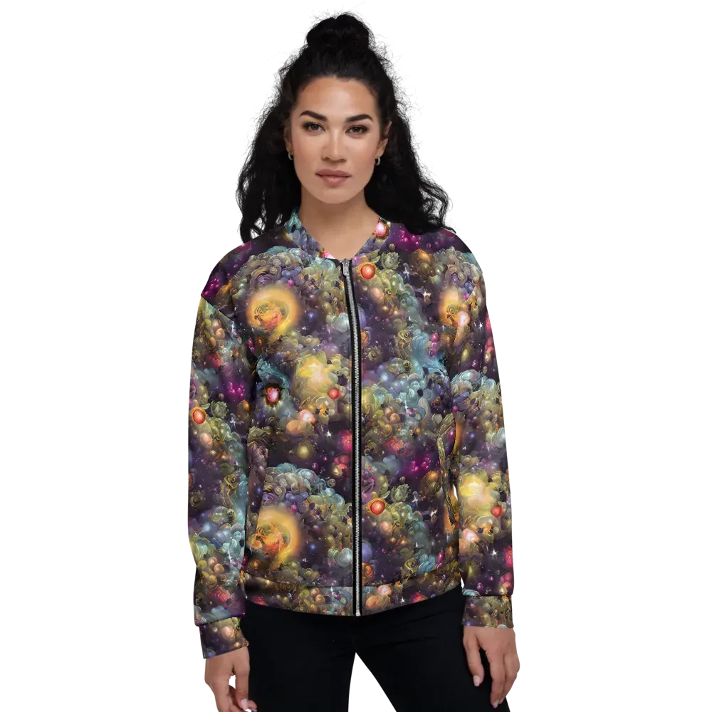 Cosmic Gem Garden on Bomber Jacket — Front