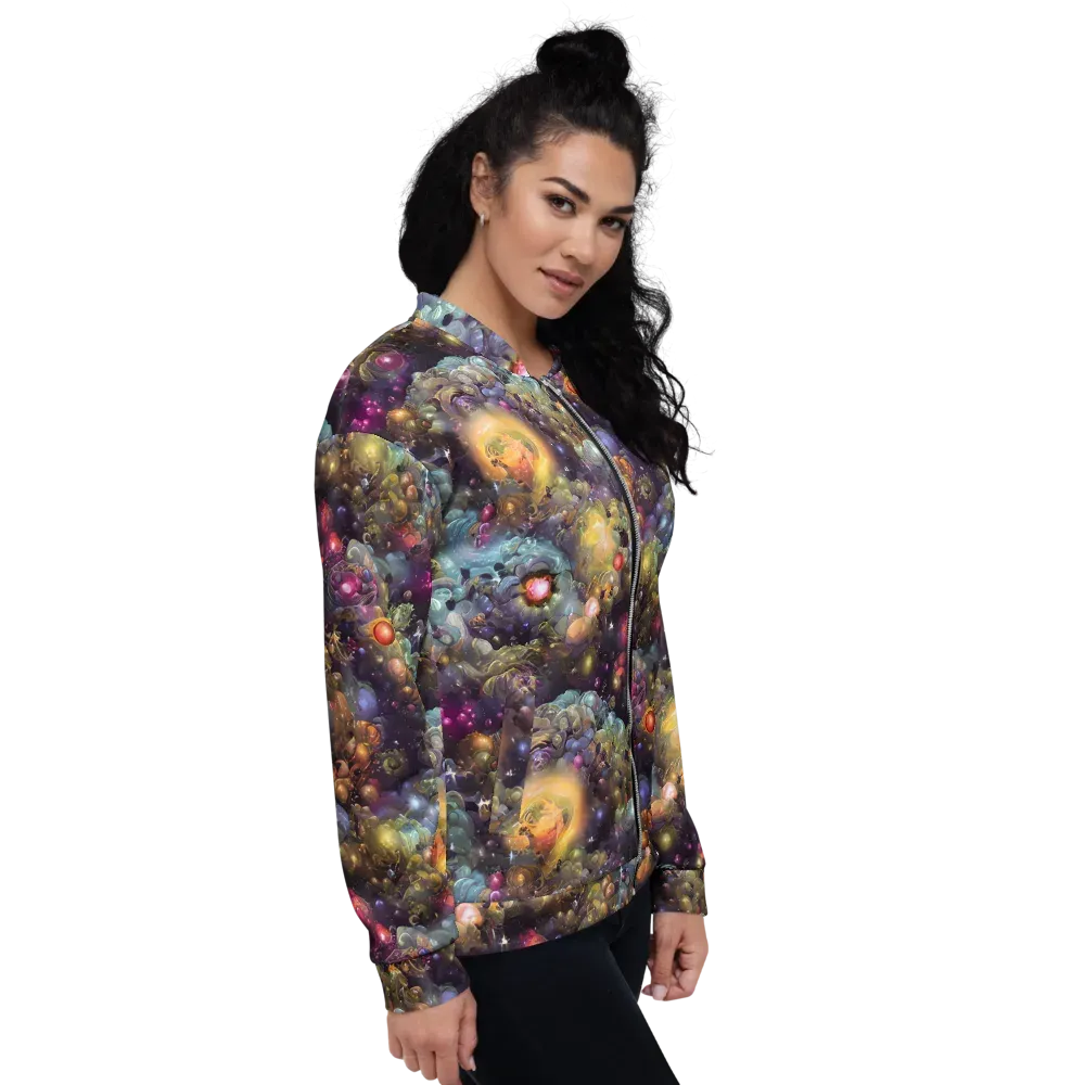 Cosmic Gem Garden on Bomber Jacket — Right