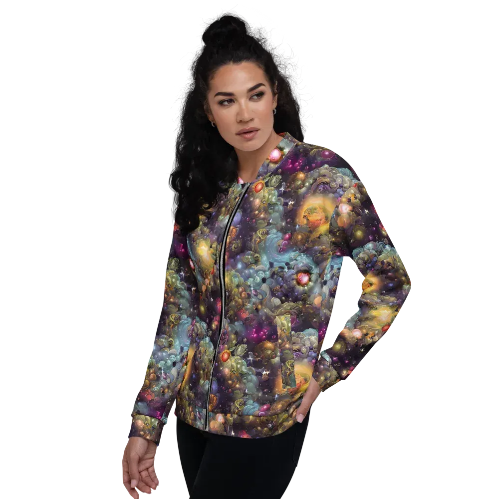 Cosmic Gem Garden on Bomber Jacket — Left