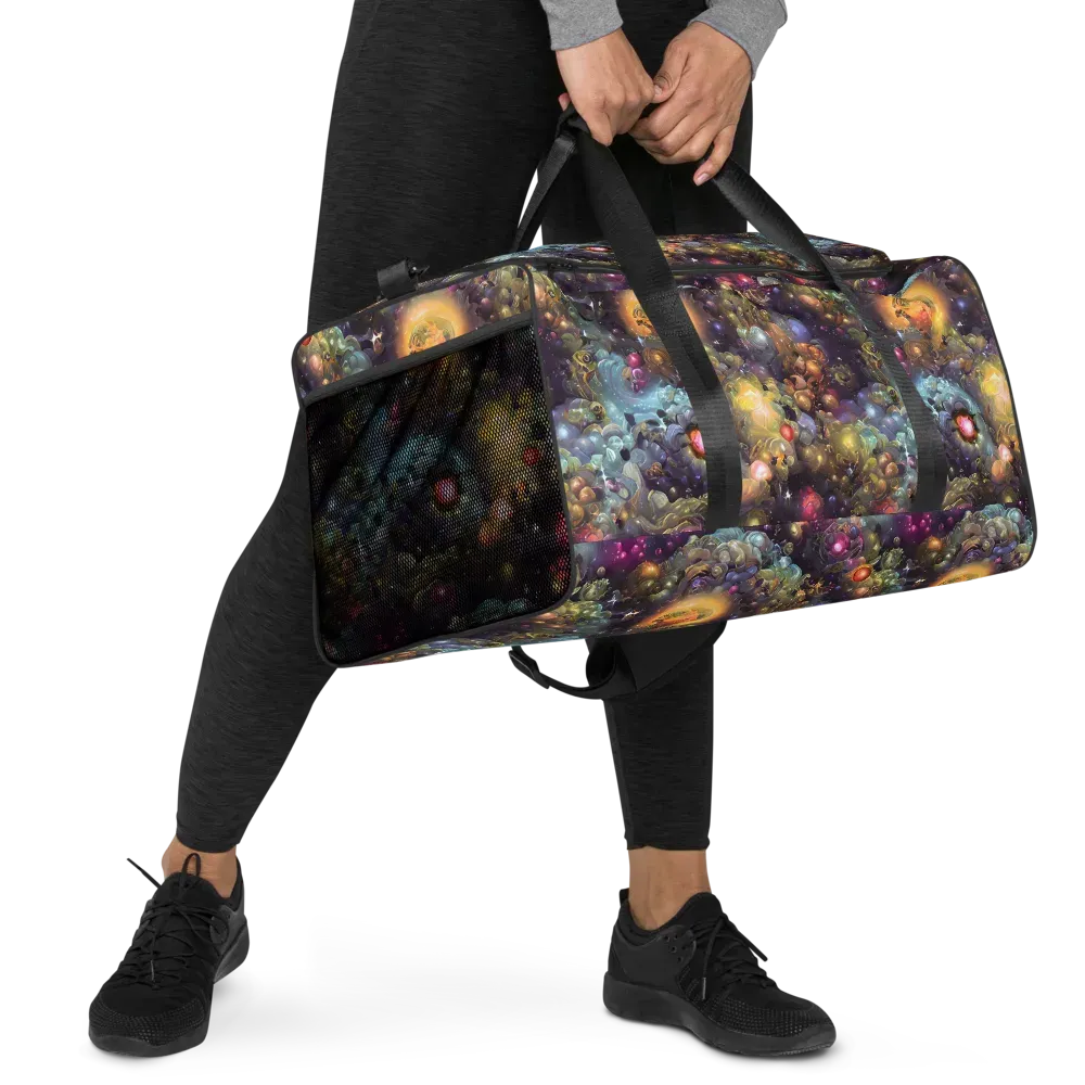 Cosmic Gem Garden on Duffle Bag — Right Front