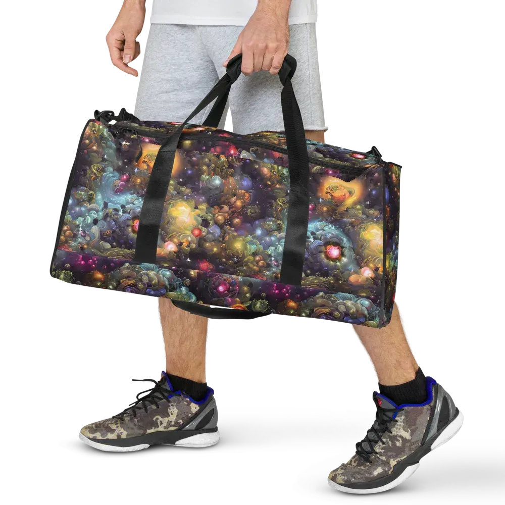 Cosmic Gem Garden on Duffle Bag — Front