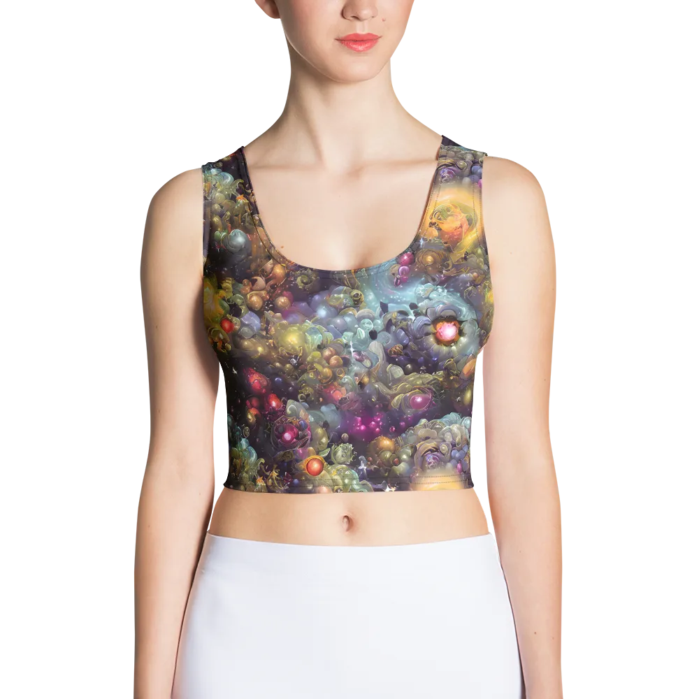 Cosmic Gem Garden on Crop Top — Front