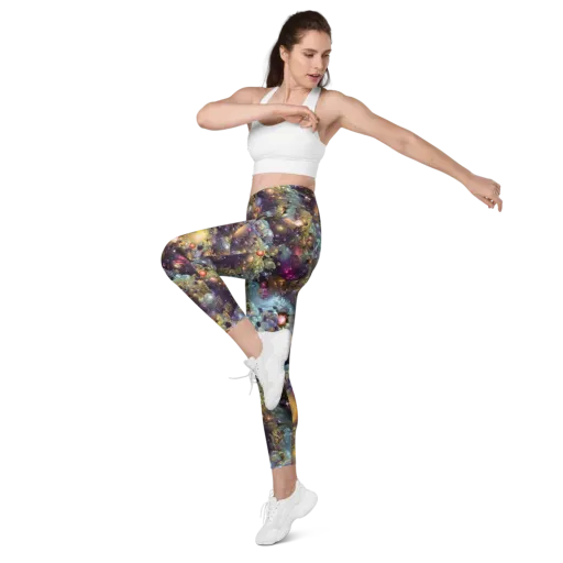 Cosmic Gem Garden on a Leggings with Pockets