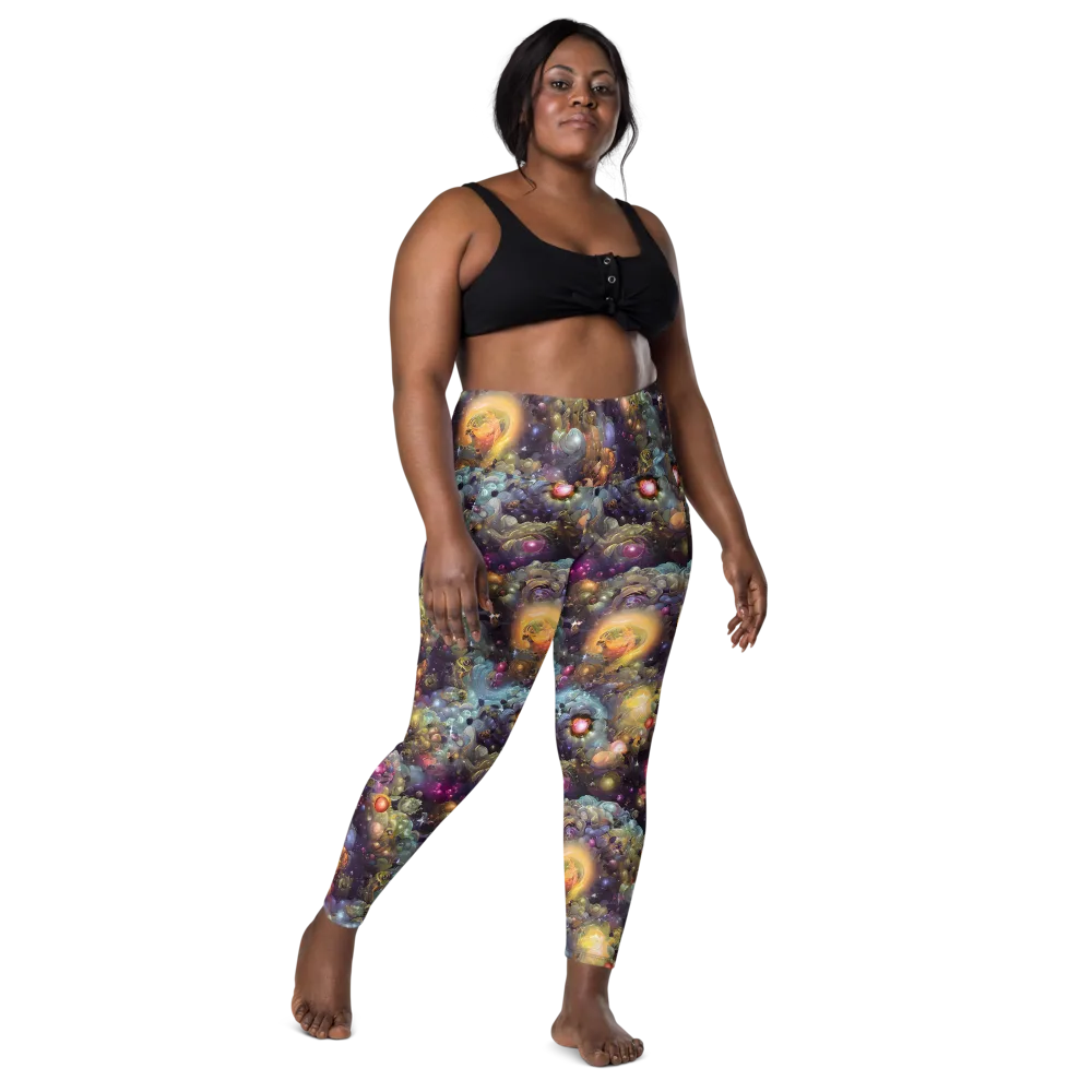 Cosmic Gem Garden on Leggings with Pockets — Front
