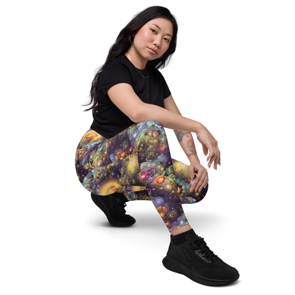 Cosmic Gem Garden on Leggings with Pockets — Right Front