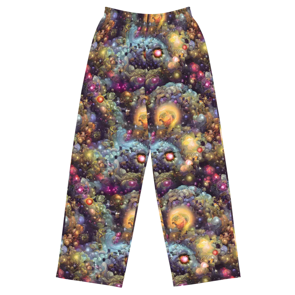 Cosmic Gem Garden on Wide-Leg Pants — Front