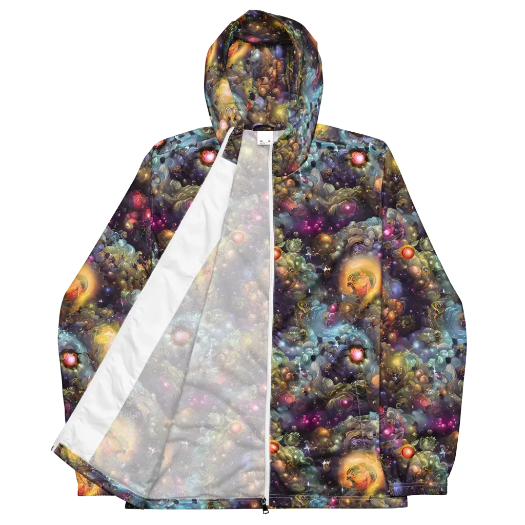 Cosmic Gem Garden on Men's Windbreaker — Front