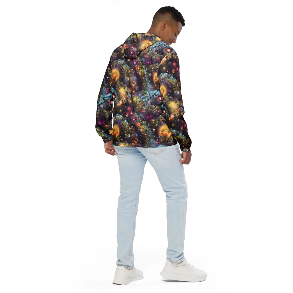 Cosmic Gem Garden on Men's Windbreaker — Back