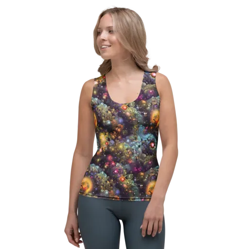 Cosmic Gem Garden on a Women's Tank Top