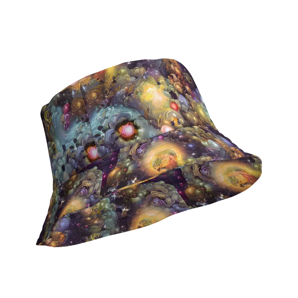 Cosmic Gem Garden on Reversible Bucket Hat — Product details Outside