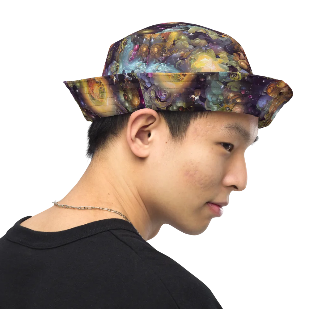 Cosmic Gem Garden on Reversible Bucket Hat — Right Outside