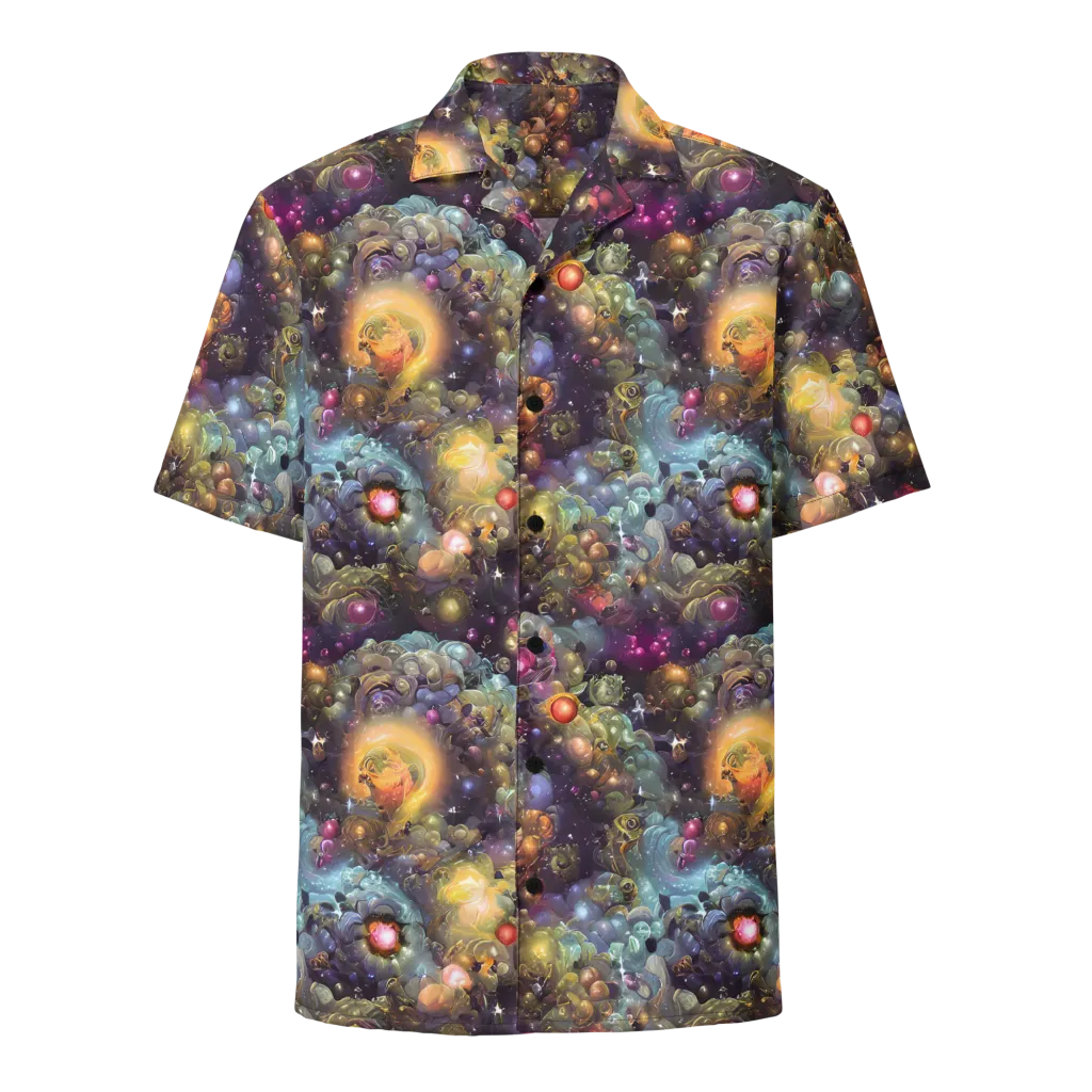 Cosmic Gem Garden on Button Shirt — Front