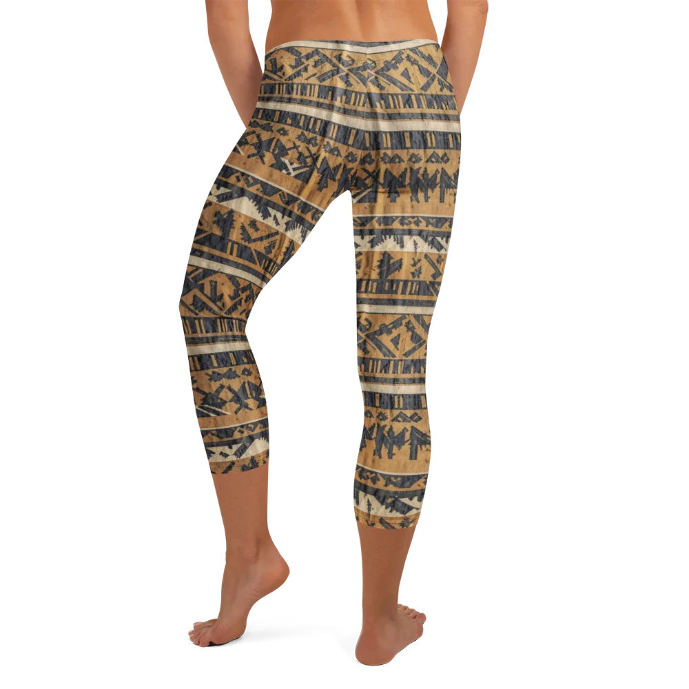 Ochre Nomad on Capri Leggings — Back