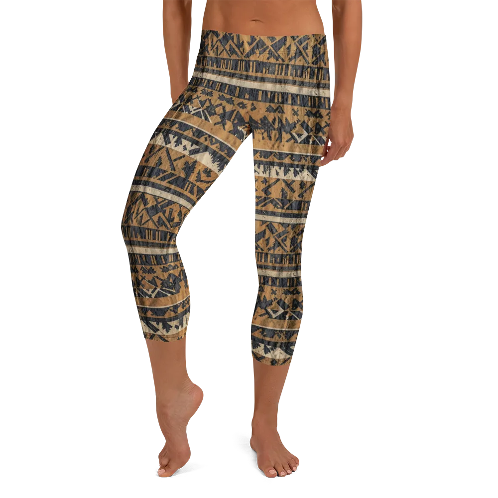 Ochre Nomad on Capri Leggings — Front