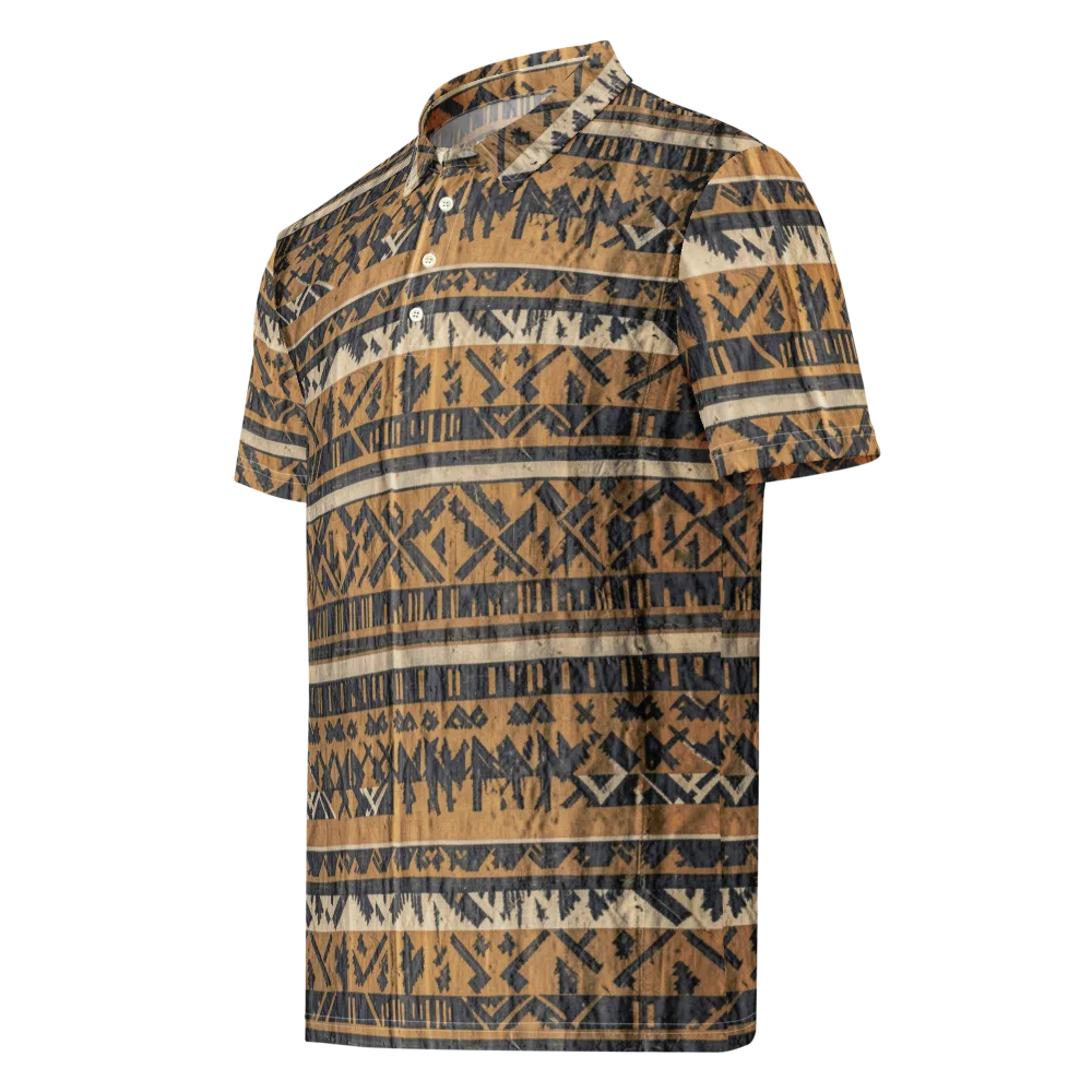 Ochre Nomad on Men's Slim Fit Polo Shirt — Left Front