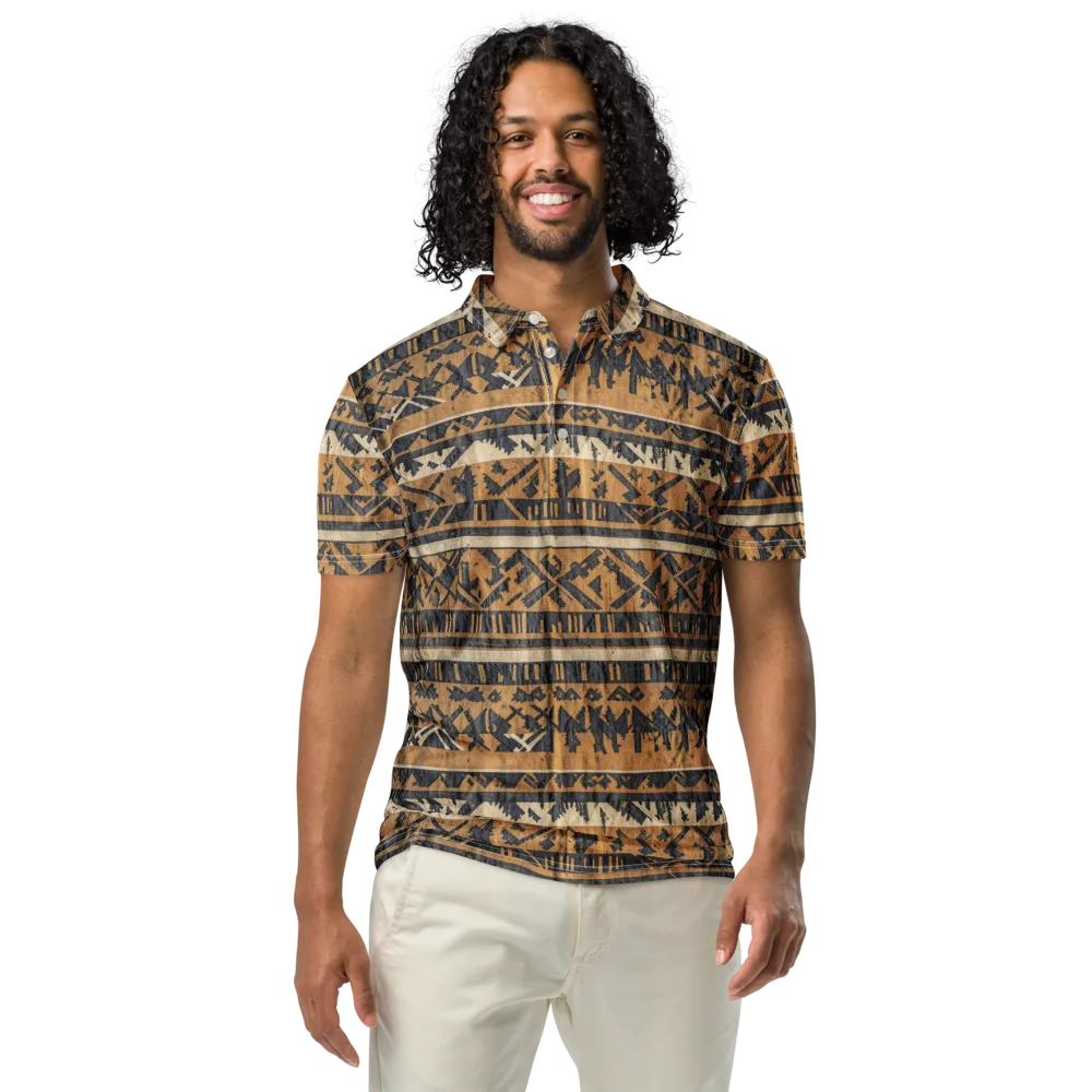 Ochre Nomad on Men's Slim Fit Polo Shirt — Front