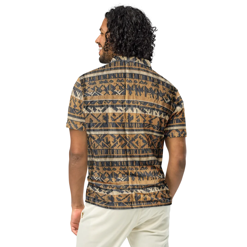 Ochre Nomad on Men's Slim Fit Polo Shirt — Back