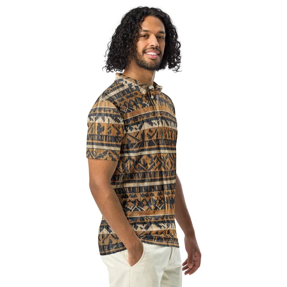 Ochre Nomad on Men's Slim Fit Polo Shirt — Right Front