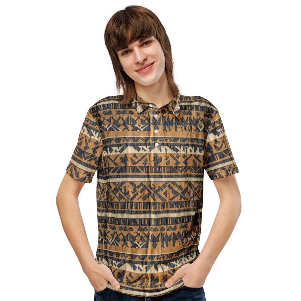 Ochre Nomad on Men's Slim Fit Polo Shirt — Front