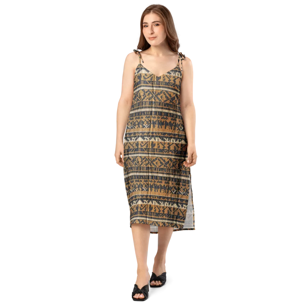 Ochre Nomad on Slip Dress — Front
