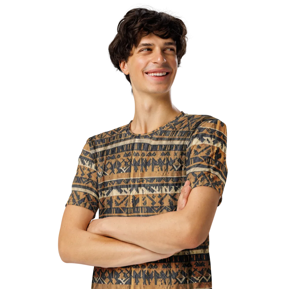 Ochre Nomad on Men's Crew Neck T-Shirt — Left Front