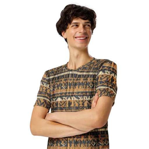 Ochre Nomad on a Men's Crew Neck T-Shirt