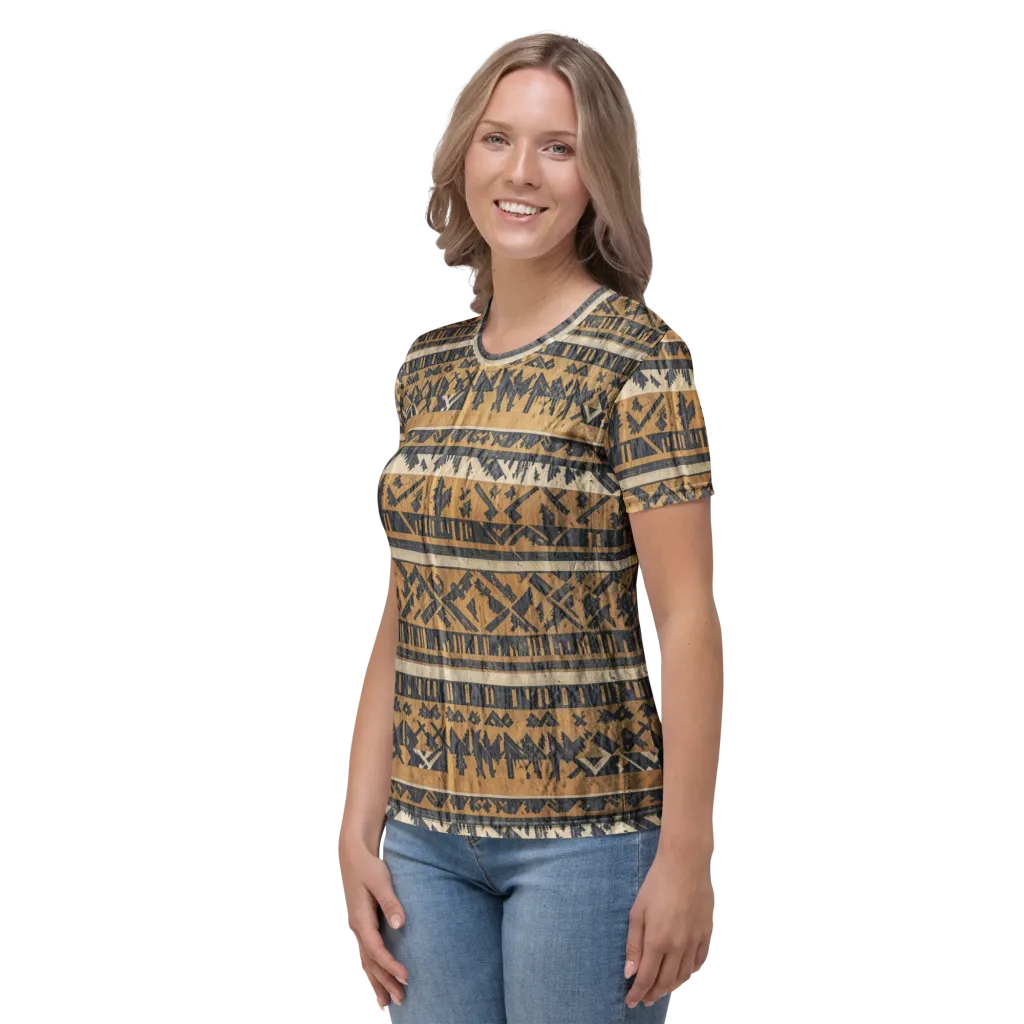 Ochre Nomad on Women's Crew Neck T-Shirt — Left