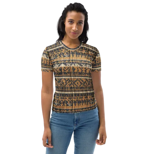 Ochre Nomad on a Women's Crew Neck T-Shirt