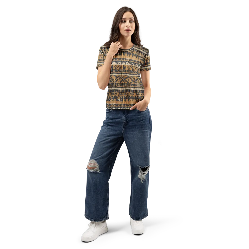 Ochre Nomad on Women's Crew Neck T-Shirt — Front