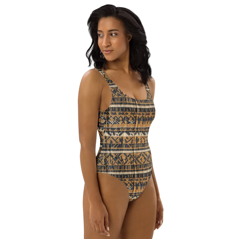 Ochre Nomad on One-Piece Swimsuit — Right