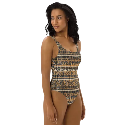 Ochre Nomad on a One-Piece Swimsuit