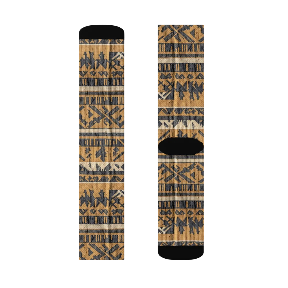 Ochre Nomad on Socks — Left Sock