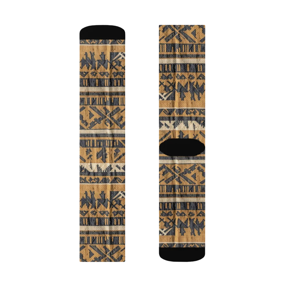 Ochre Nomad on Socks — Right Sock