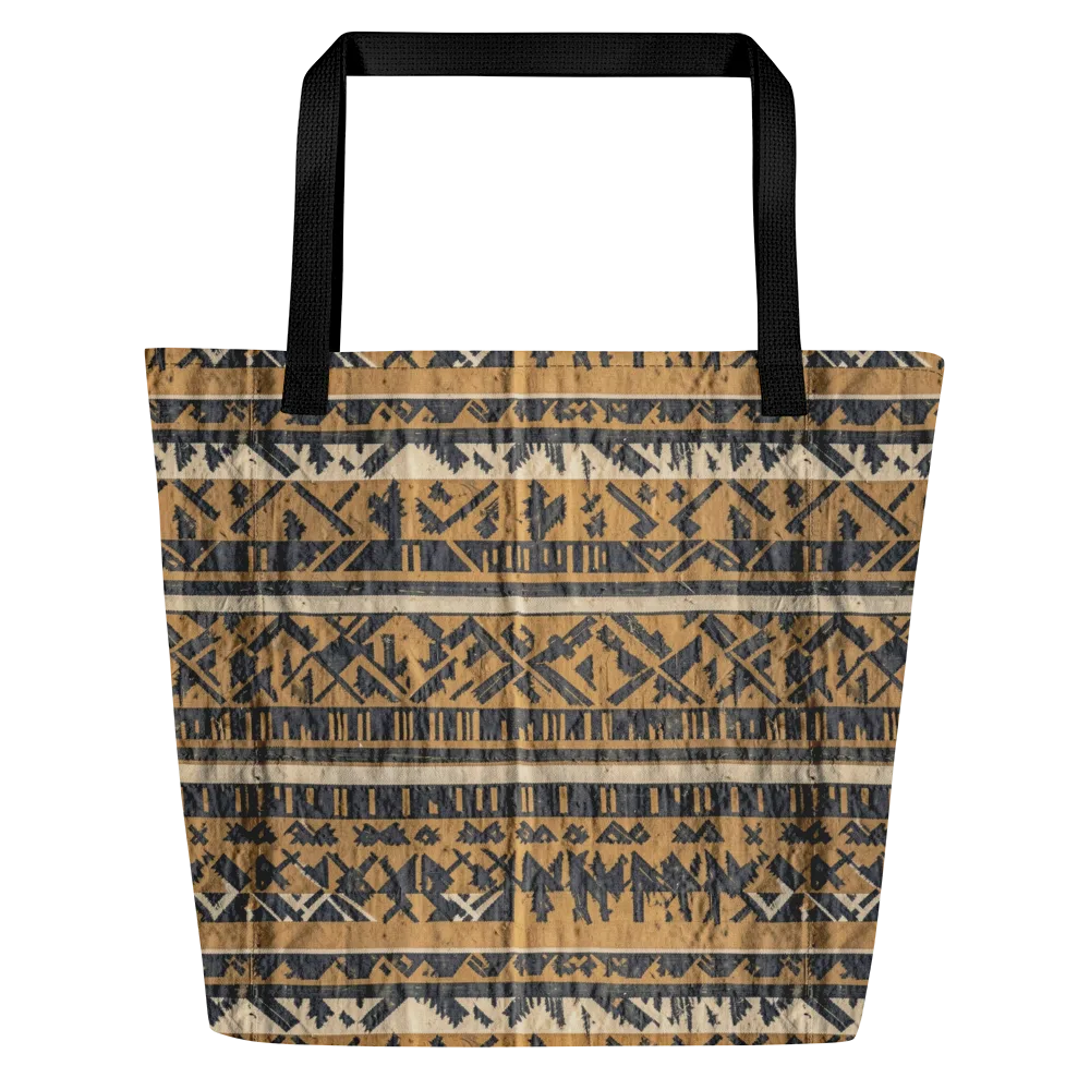 Ochre Nomad on Large Tote Bag W/ Pocket — Front