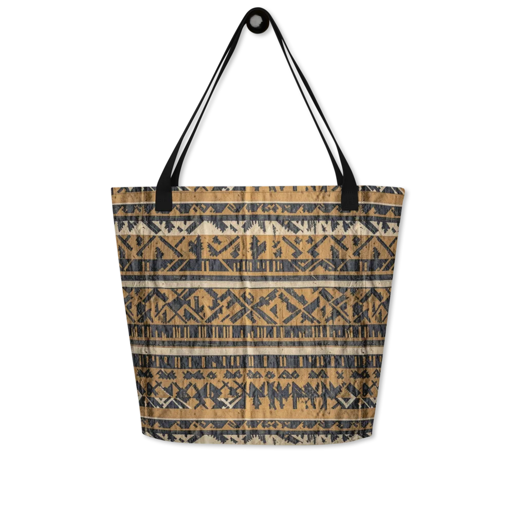 Ochre Nomad on Large Tote Bag W/ Pocket — Front