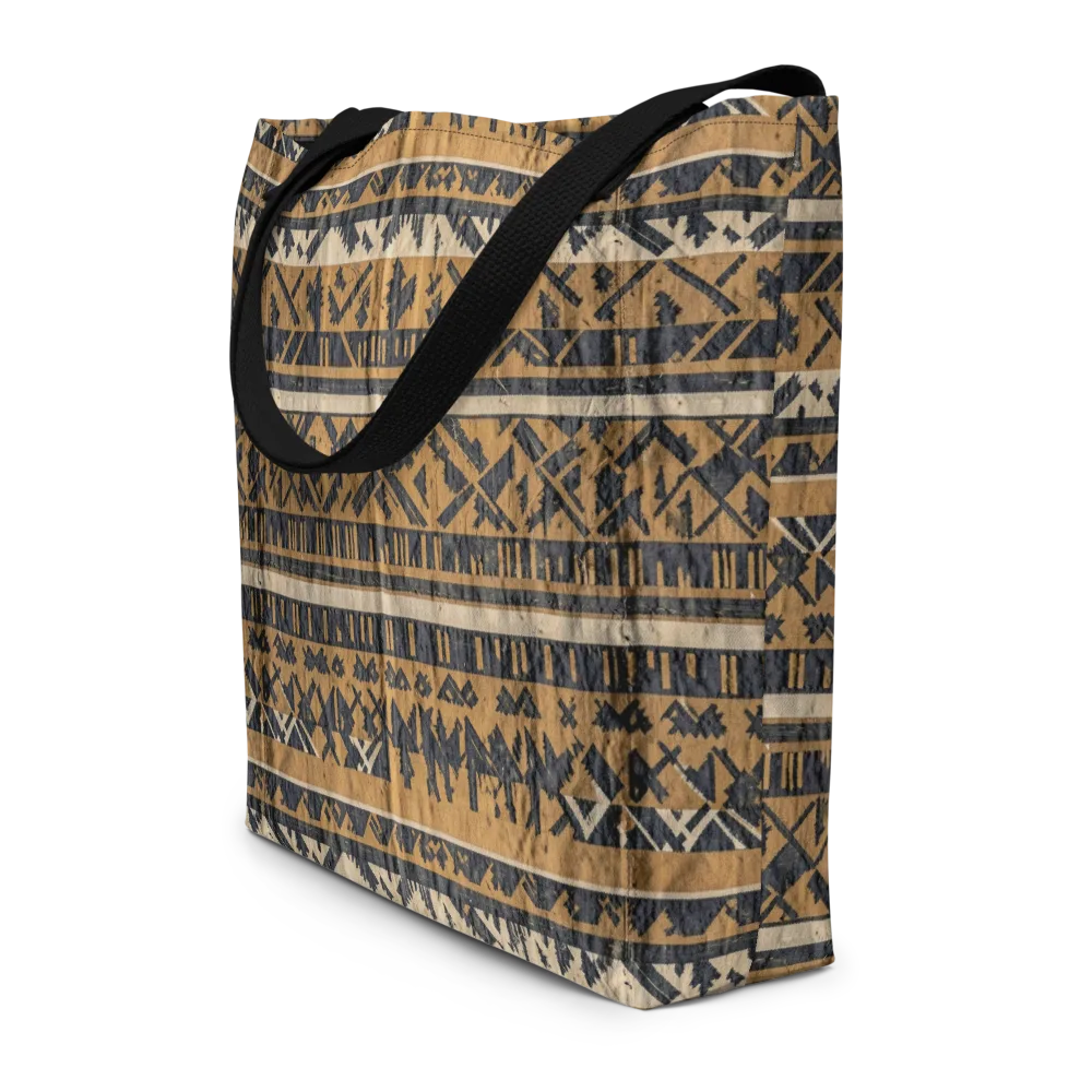 Ochre Nomad on Large Tote Bag W/ Pocket — Front