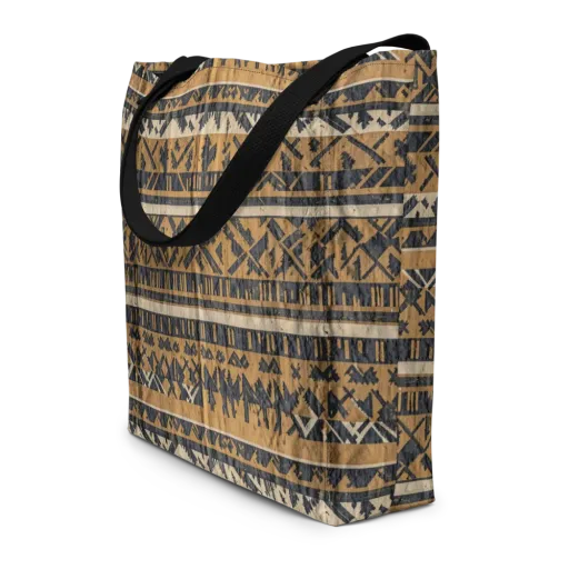 Ochre Nomad on a Large Tote Bag W/ Pocket