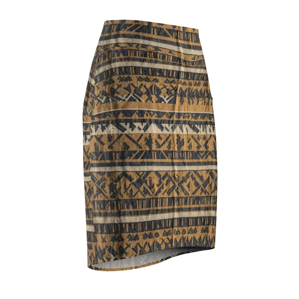 Ochre Nomad on Pencil Skirt — Front Side