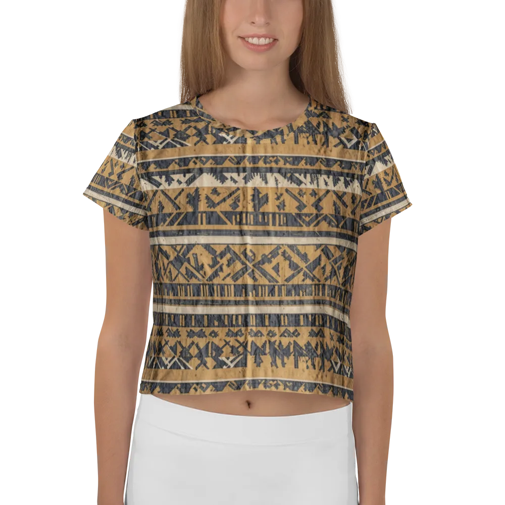 Ochre Nomad on Crop Tee — Front