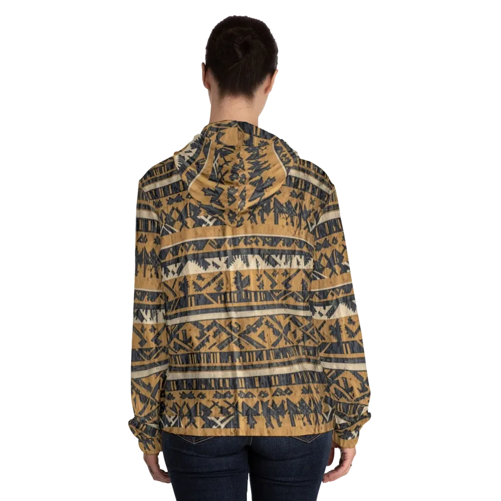 Ochre Nomad on Women's Full-Zip Hoodie — Back On Person