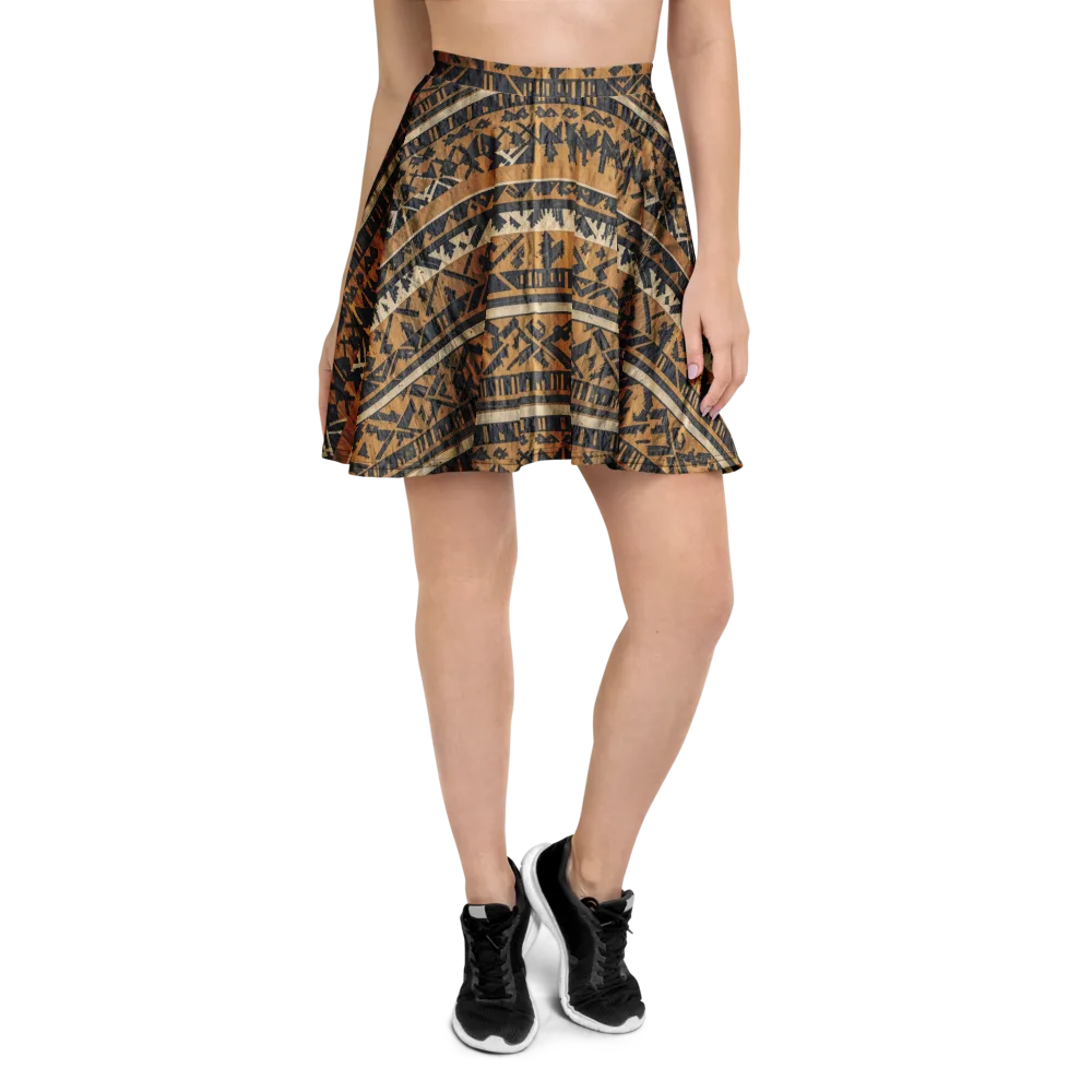 Ochre Nomad on Skater Skirt — Front