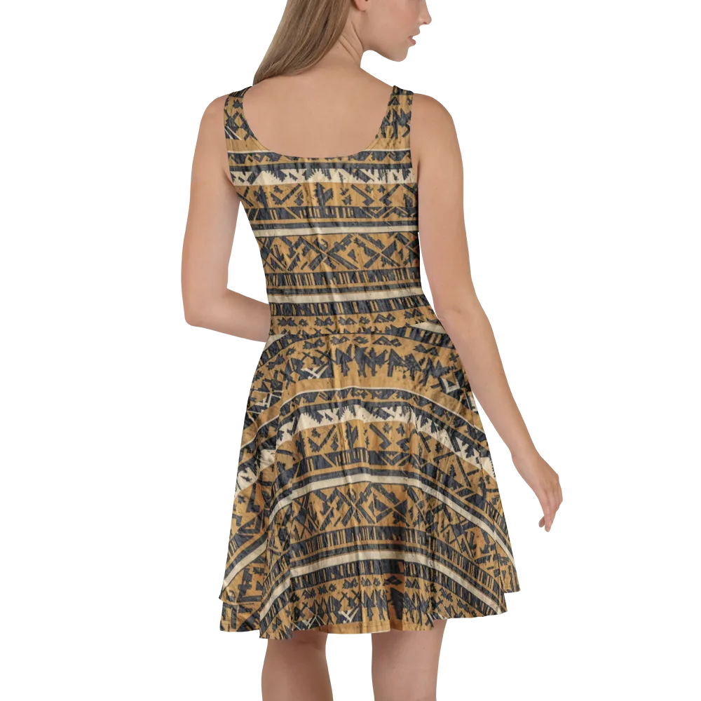 Ochre Nomad on Skater Dress — Back