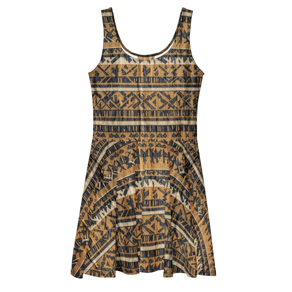 Ochre Nomad on Skater Dress — Front